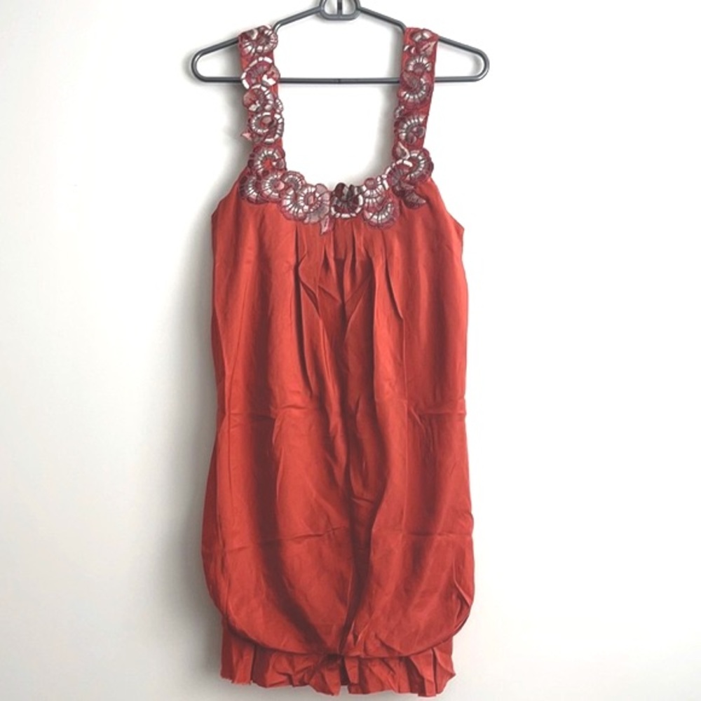 Bcbgeneration Silk Dress Floral Embroidery
